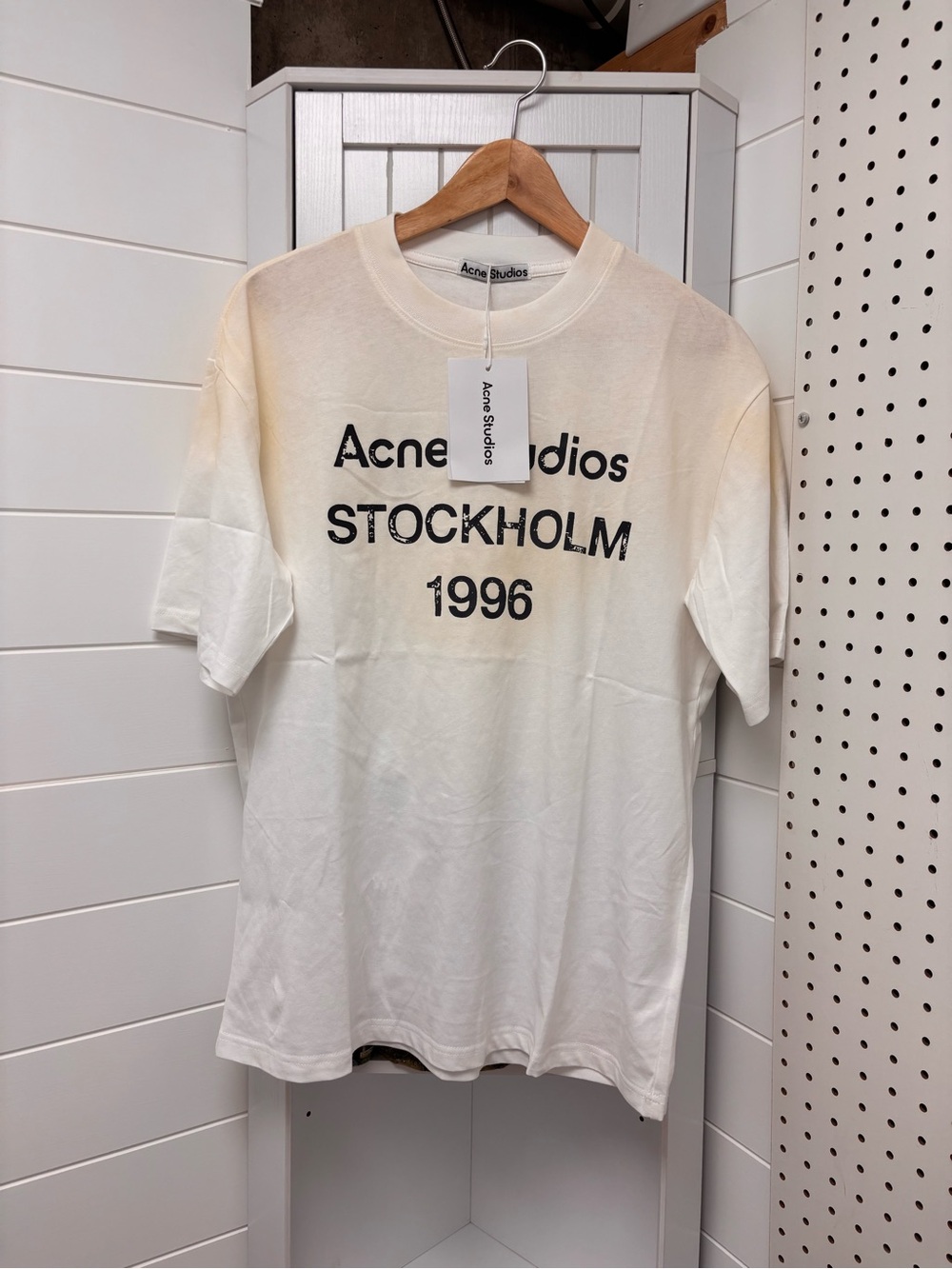 Acne Studios Cream/Off-White 'STOCKHOLM 1996' Graphic Tee